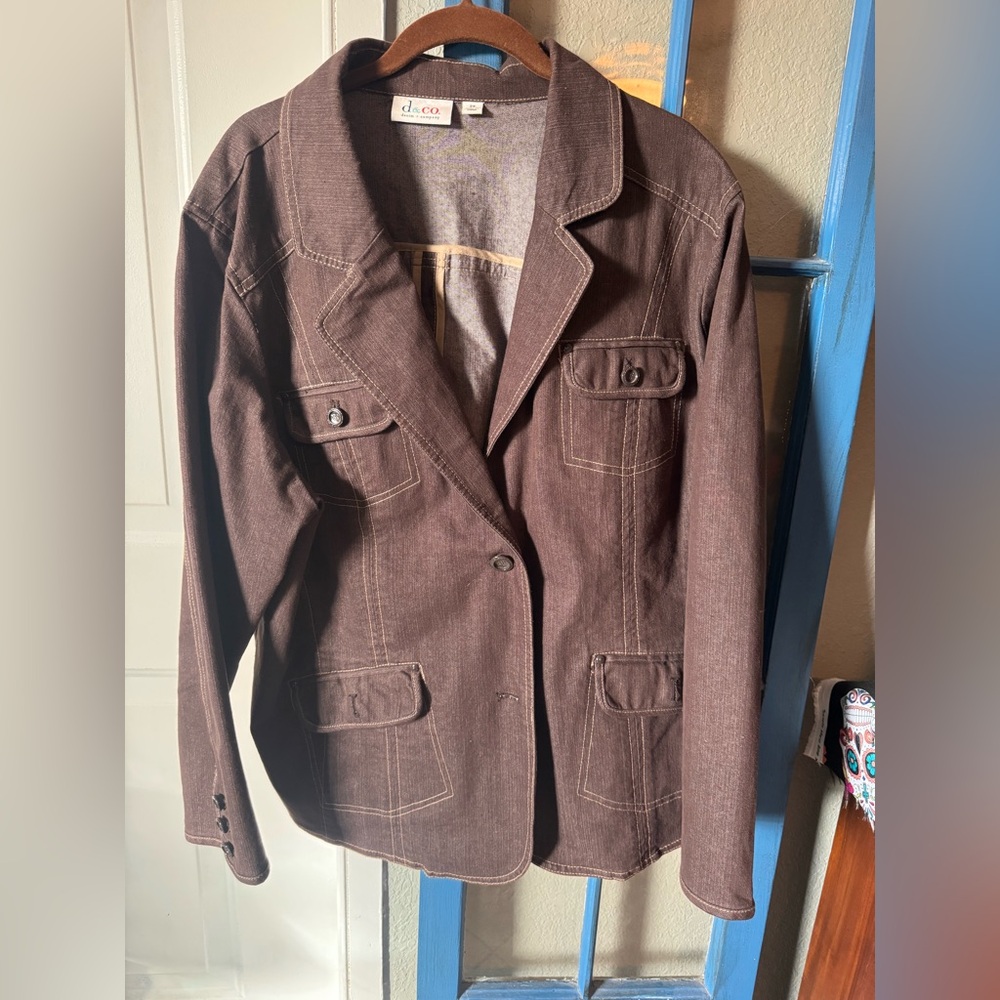 Dark Brown Blazer with Button Details